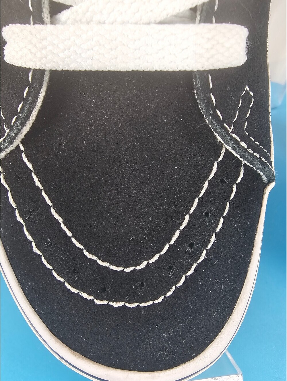 Vans Sk8-Hi Black and White Suede High-Top Sneakers - Picture 2 of 13